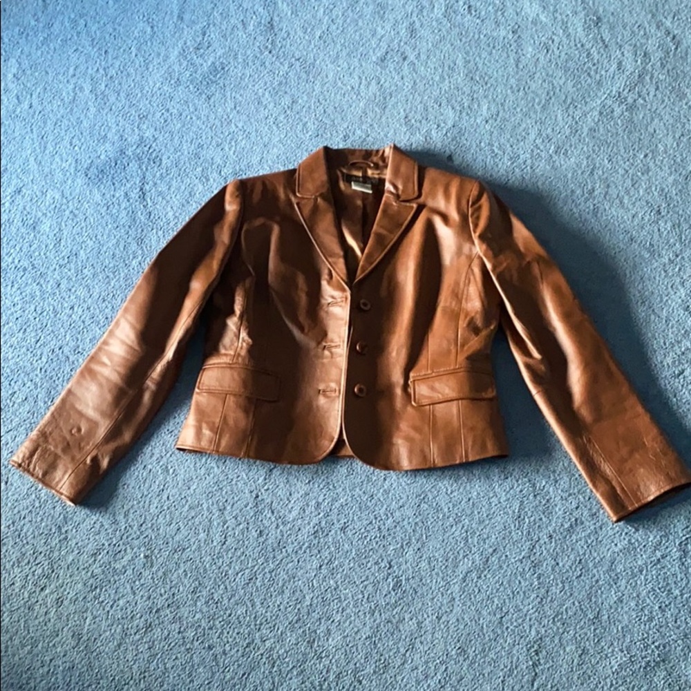 Chadwick’s Brown 100% Leather Jacket Size 8